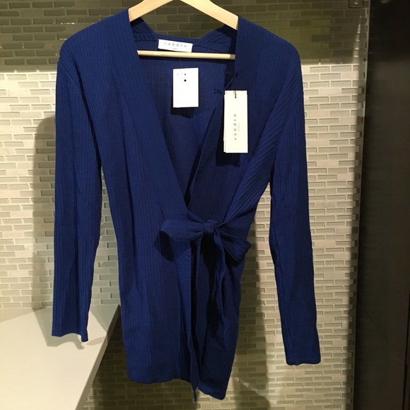 Sandro Paris Blue Kimono Light Knit Cardigan - Picture 6 of 15